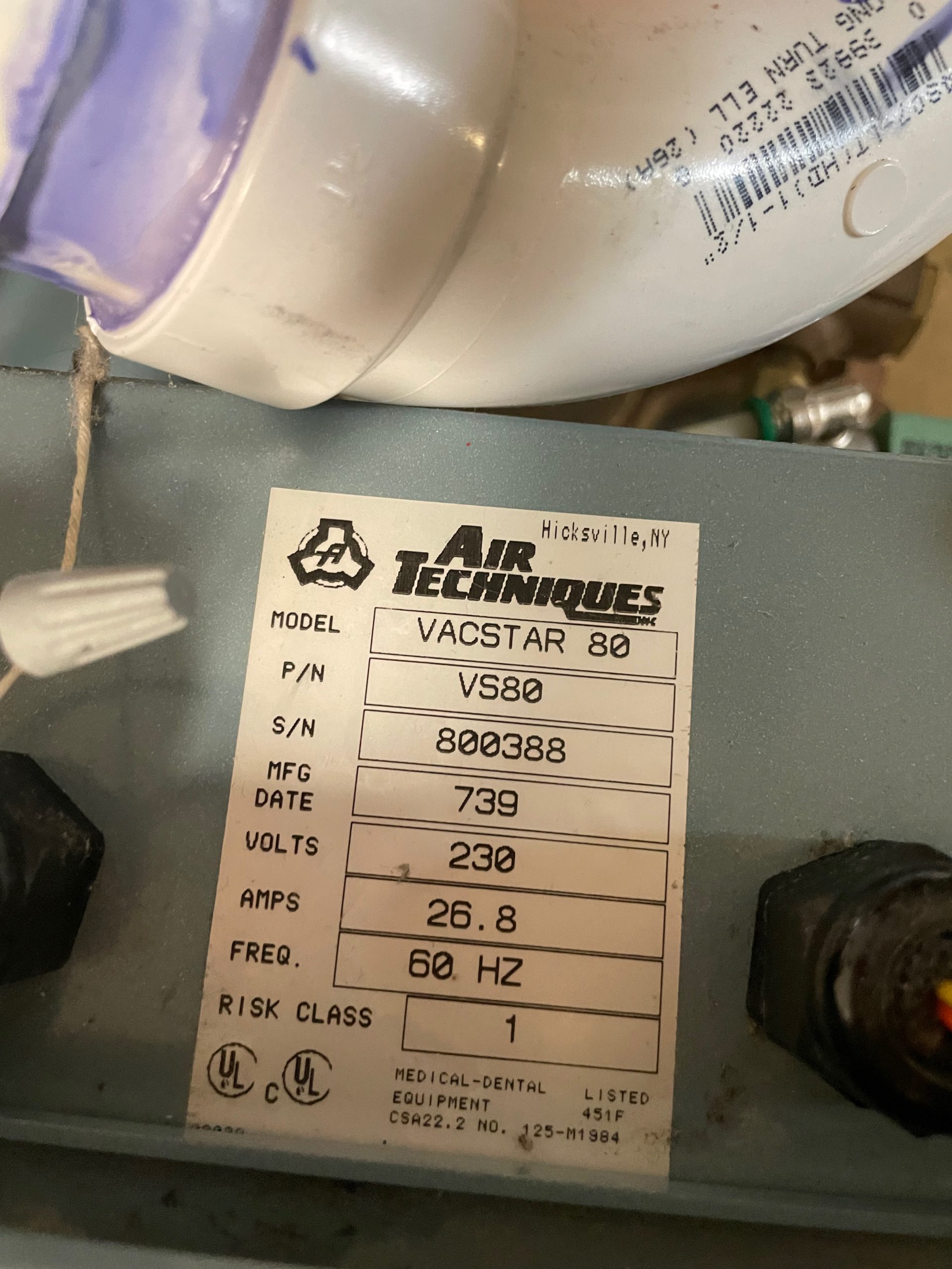 Air Techniques VacStar 80H Dental Vacuum 2 x 2hp Motors Diversified Dental Systems